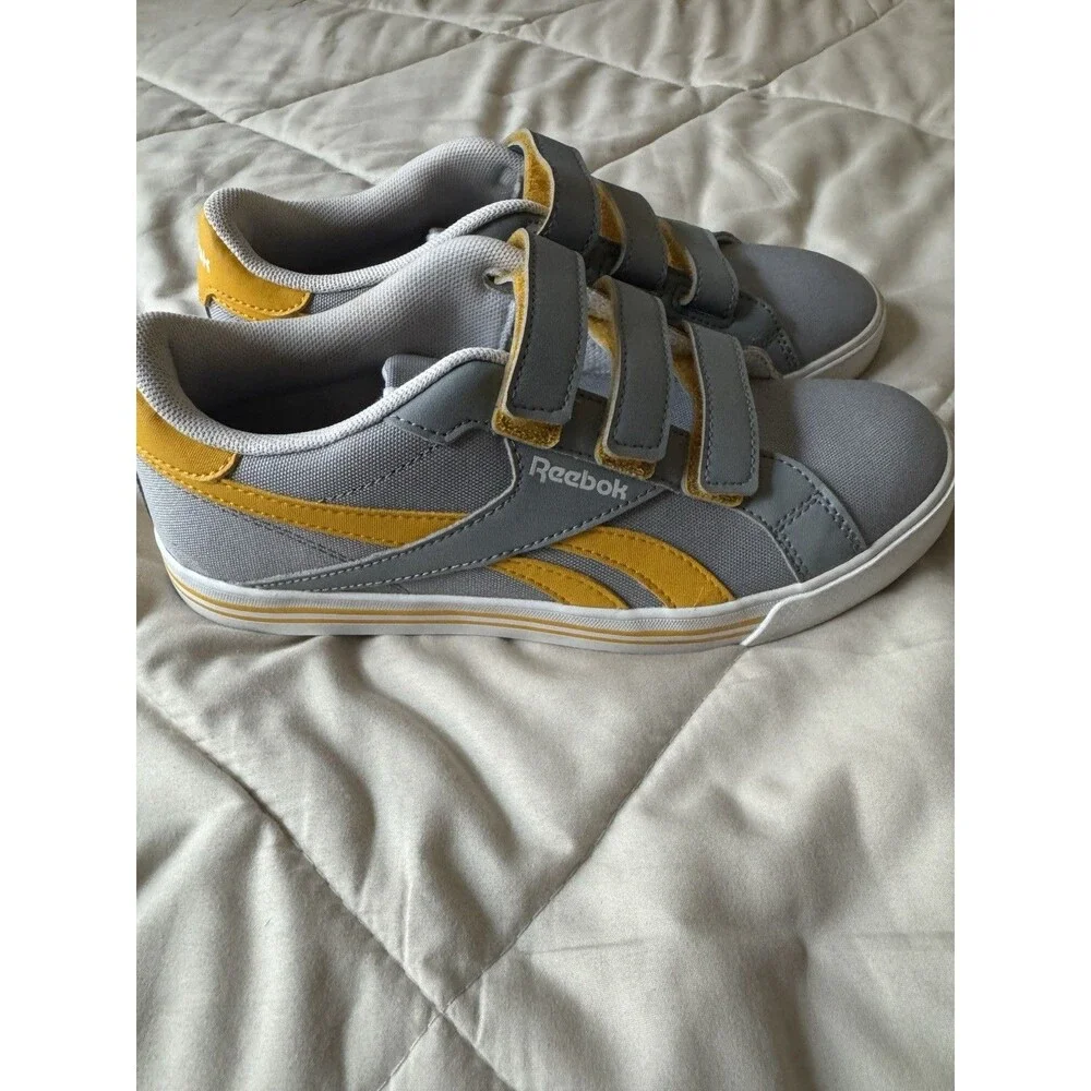 Unisex Reebok Strap Mustard/Gray/white Sneakers Size Young Men 5 - Picture 4 of 8